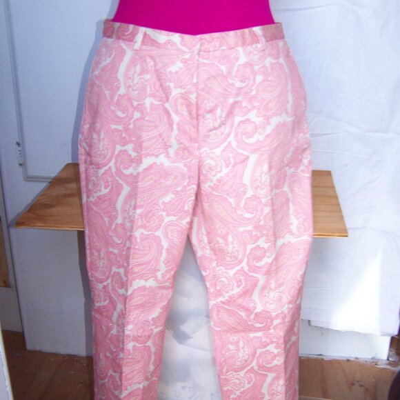 J.Crew Pink Paisley Favorite Fit Pants Sz 6 - Picture 1 of 8